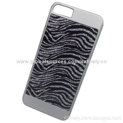 Glitter PC case for iPhone 5/5S, sticker glitter sheet on the surface groove, shiny and fashionable